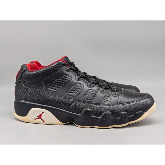 Air Jordan 9 Low Mens Nike Retro Bred Snakeskin Black Shoes 832822-001 Size 10.5 main image 6